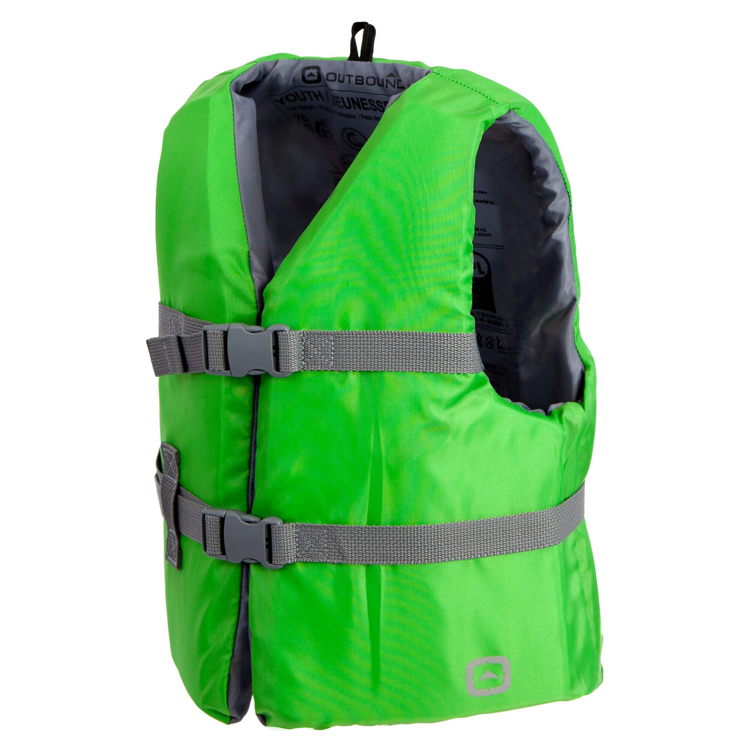 Gilet de sauvetage VFI rembourré Outbound pour jeunes, vert Front_Angled_Left