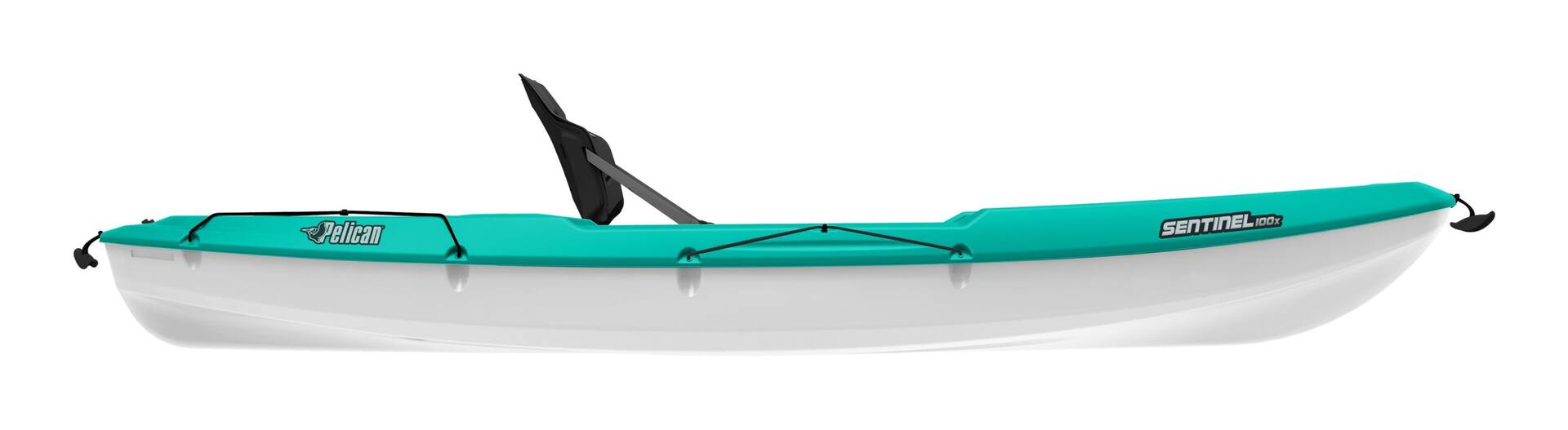 Pelican Sentinel 100X EXO Recreational 1-Person Kayak, Seafoam/White, 9 ...