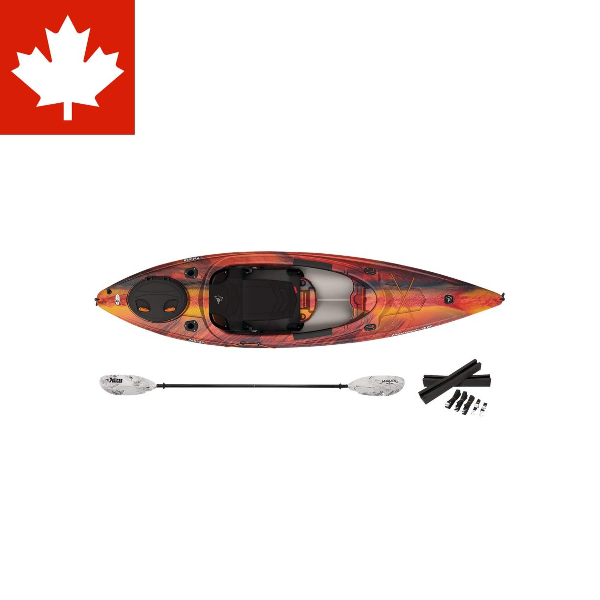 Pelican Pioneer 100XR Sit-In Kayak Combo Overhead_Flat