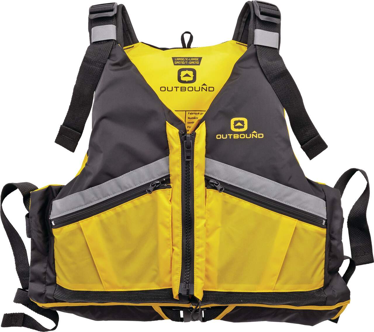 Fluid Deluxe Adult Nylon PFD/Life Jacket, Assorted Colours, Large