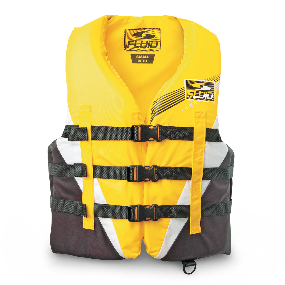 Fluid Adult Universal 3-Buckle PFD/Life Jacket, Assorted Sizes