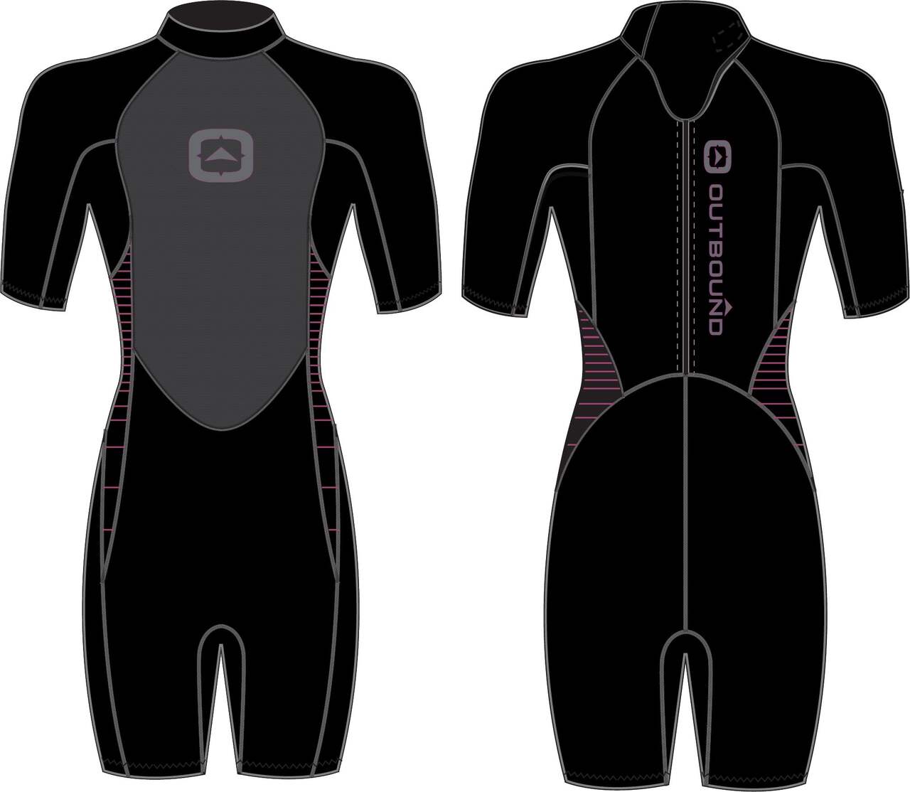 Outbound Women's Wetsuit, Black/Pink