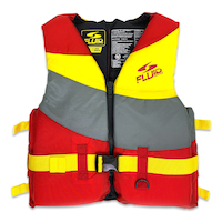 Fluid Deluxe Adult Nylon PFD/Life Jacket, Assorted Colours, Large/X-Large Front_Flat