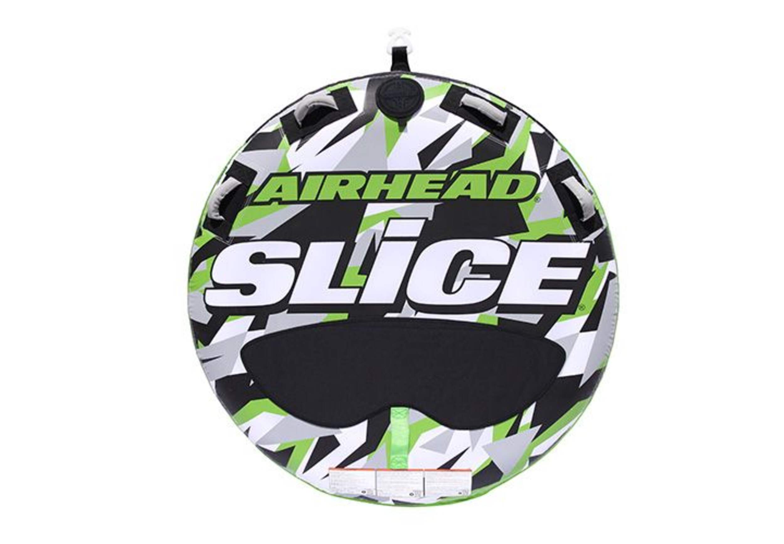 Airhead Slice Inflatable Water Boating 2 Rider Towable Tube, Camo Front_Flat