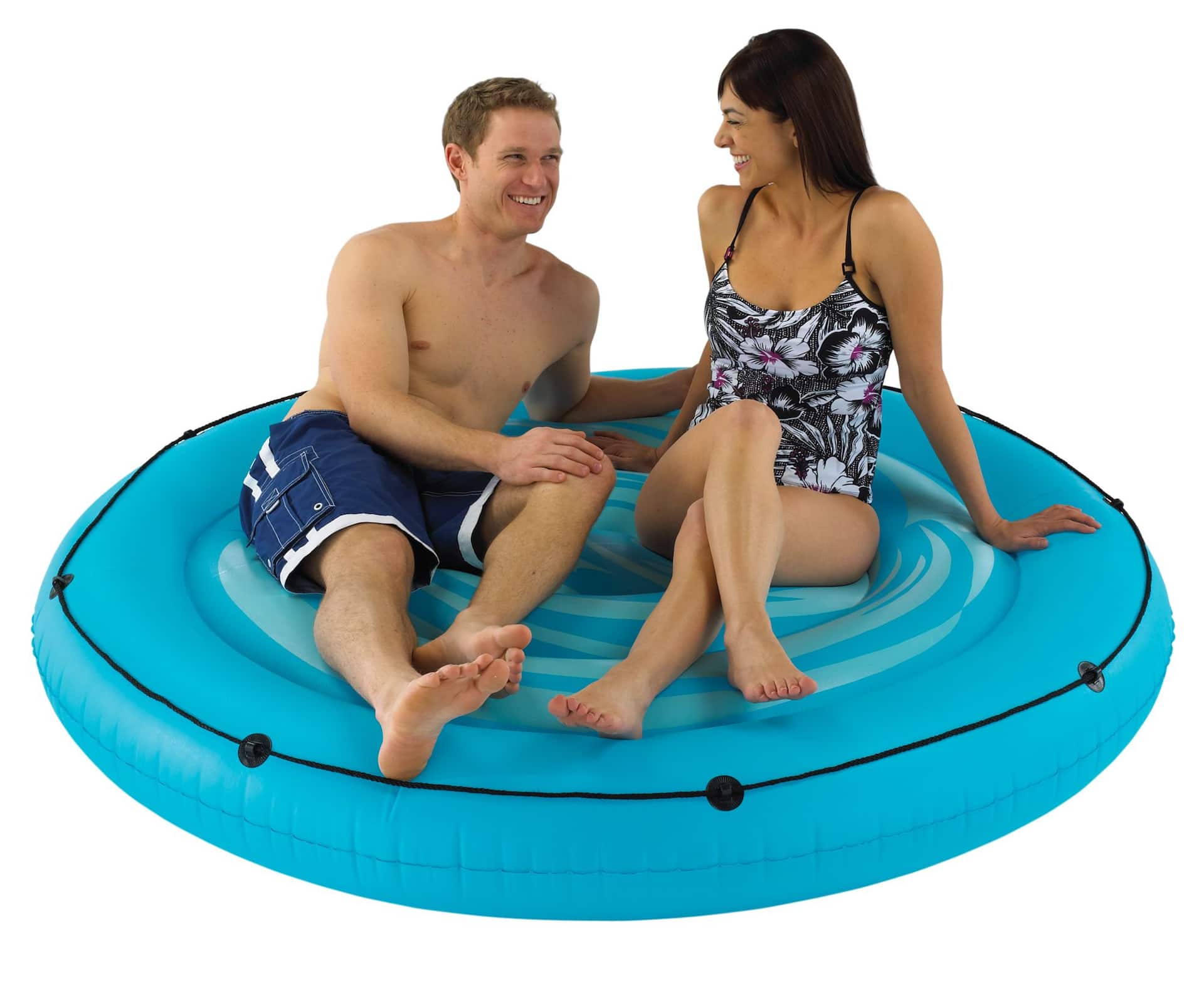Outbound Inflatable Floating River/Lake Connectable 1-Person Tube/Ring,  White/Blue, 51-in