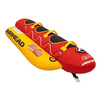 Bouée tractable gonflable pour 3 passagers pompes à air Airhead Hot Dog, rouge