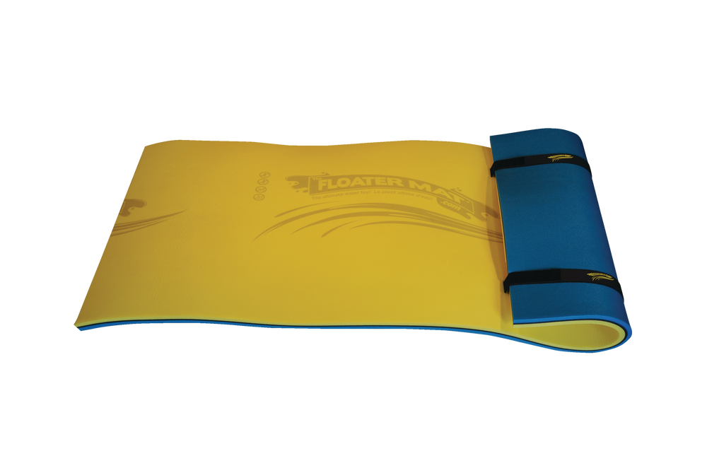 The Floater Floating Lake 1Person Water Mat, Yellow/Blue Canadian Tire
