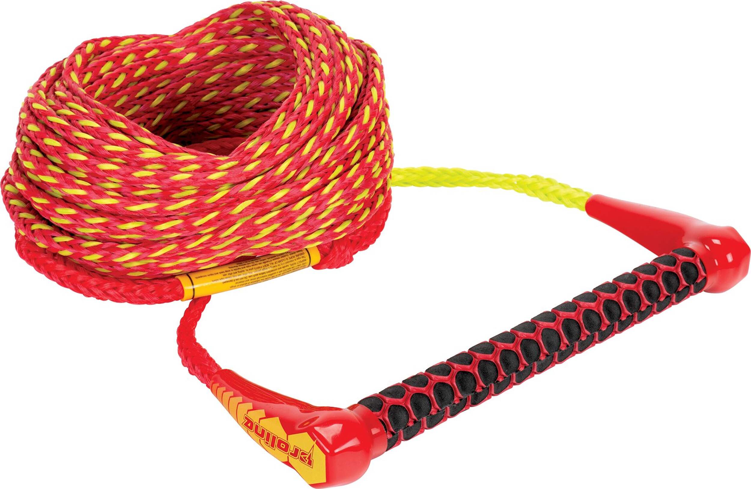 Corde à ski nautique robuste universelle Connelly Proline, rouge/jaune, 75 pi Front_Three_Fourths_Angled_Right