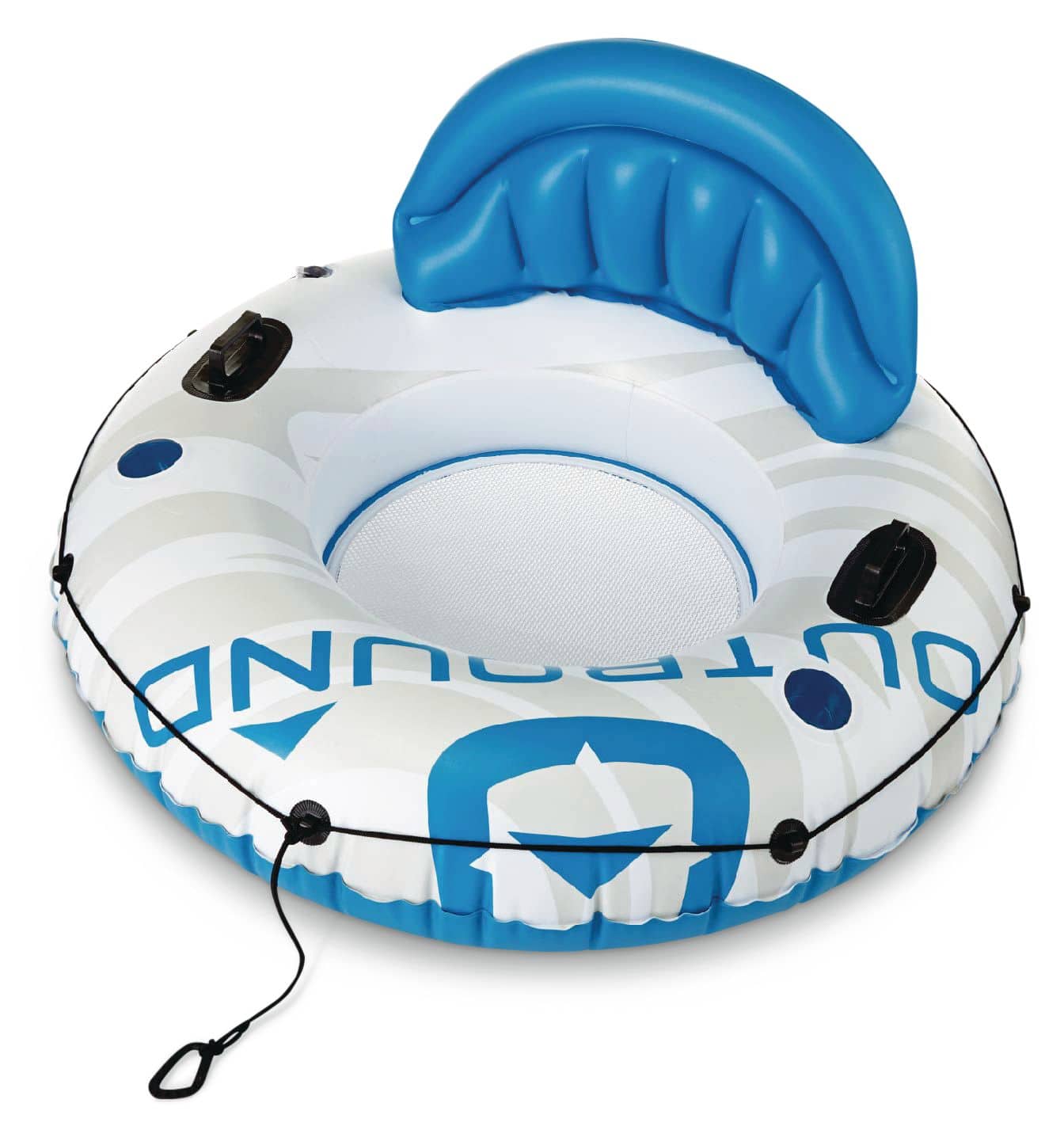 Outbound Inflatable Floating River/Lake Connectable 1-Person Tube/Ring,  White/Blue, 51-in