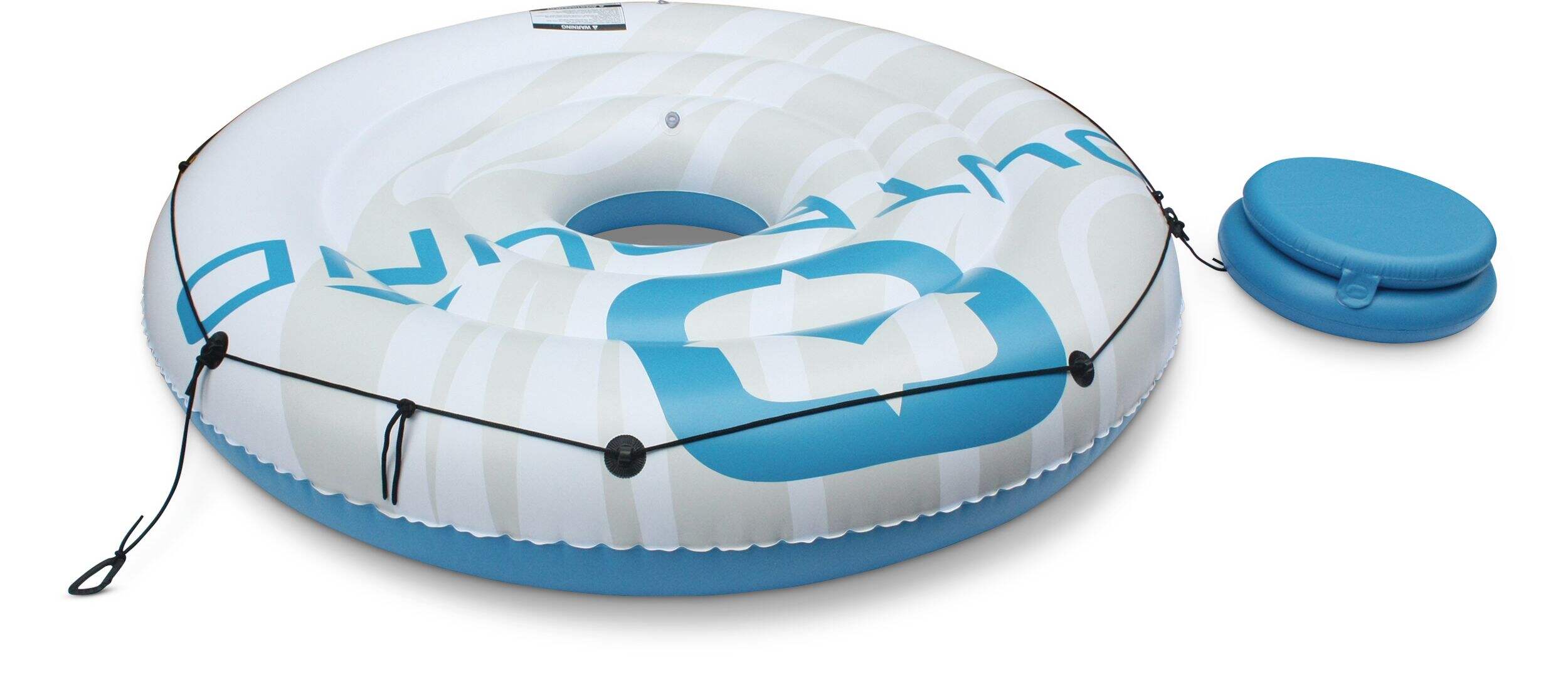 Île flottante gonflable pour plusieurs personnes Outbound avec glacière pour rivières et lacs, blanc/bleu Front_Angled_Right