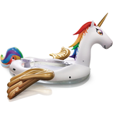 Unicorn Inflatable Floating River/Lake 5-Person Party Island w/Cooler, Rainbow Front_Angled_Right