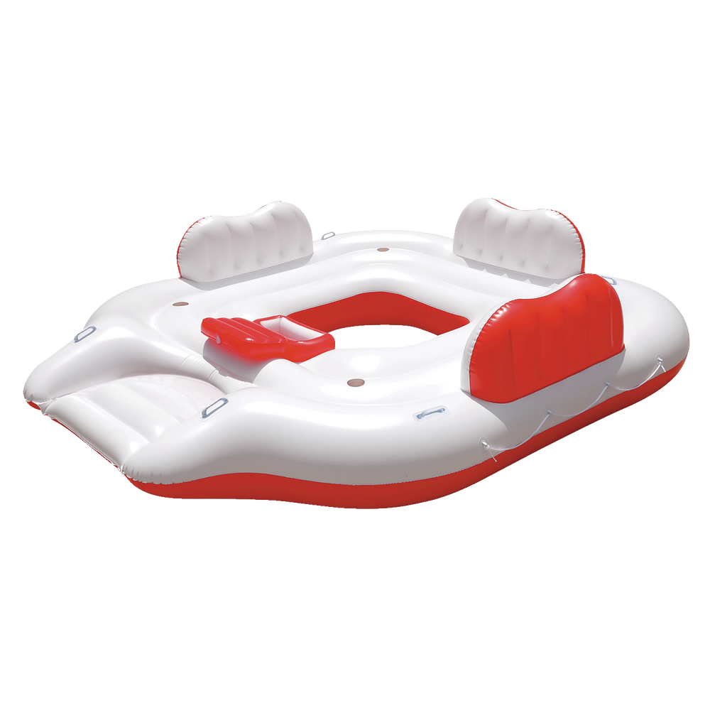 Île flottante gonflable pour 4 personnes pour lac/rivière avec glacière