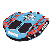 Bouée tractable gonflable pour 2 passagers pompes à air Airhead Griffin 2, bleu/rouge
