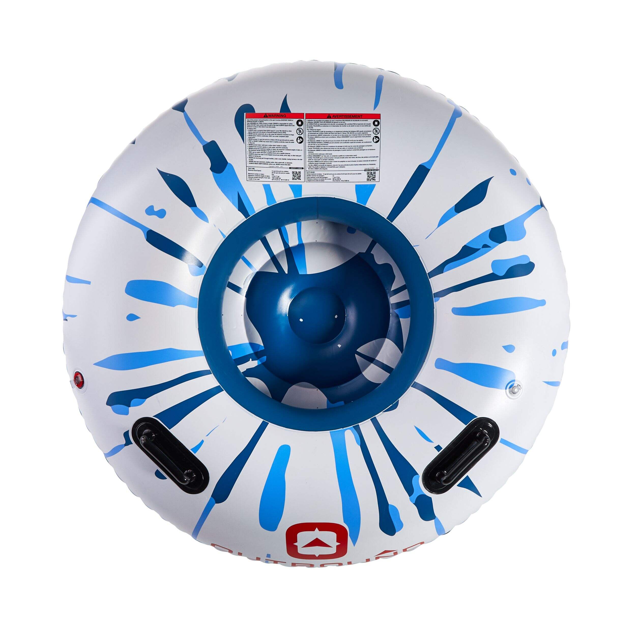Outbound AirPump Inflatable Water Boating 1Rider Towable Tube, White/Blue Canadian Tire
