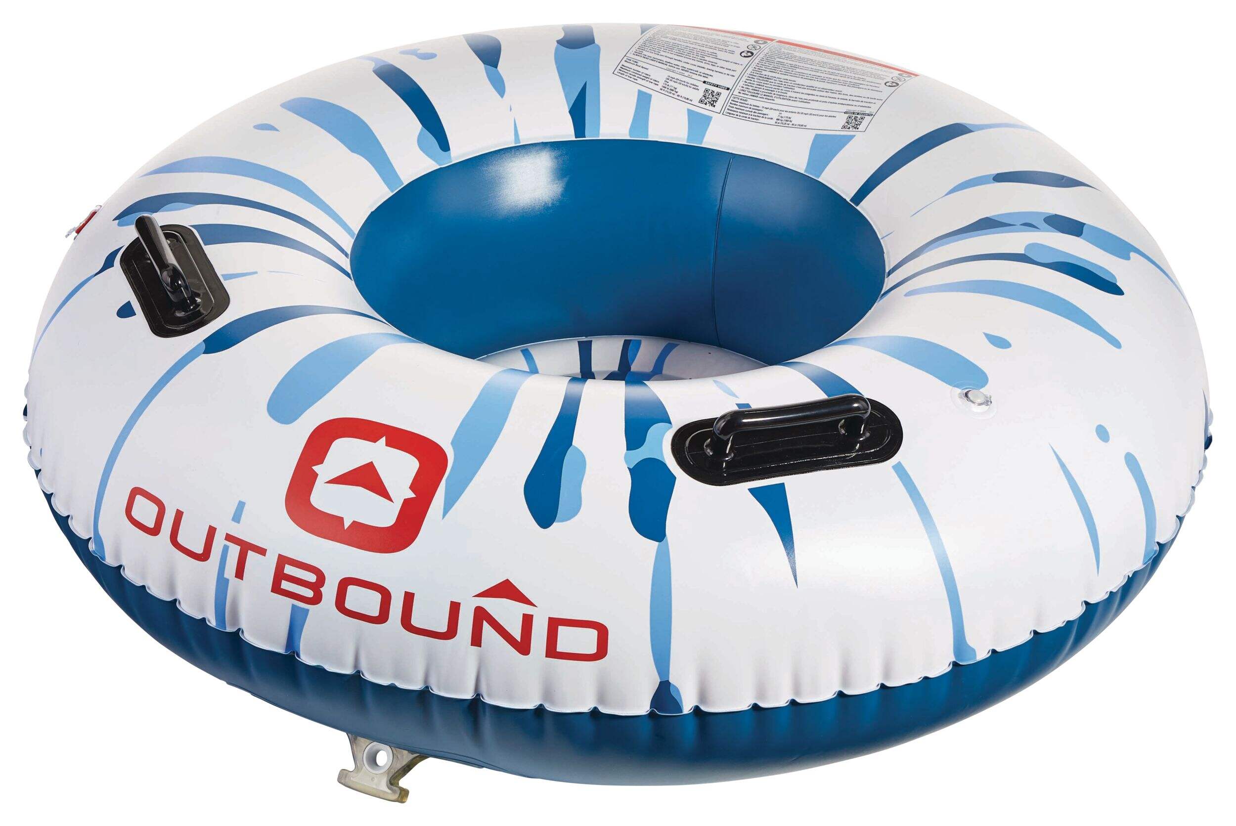 Outbound AirPump Inflatable Water Boating 1Rider Towable Tube, White/Blue Canadian Tire