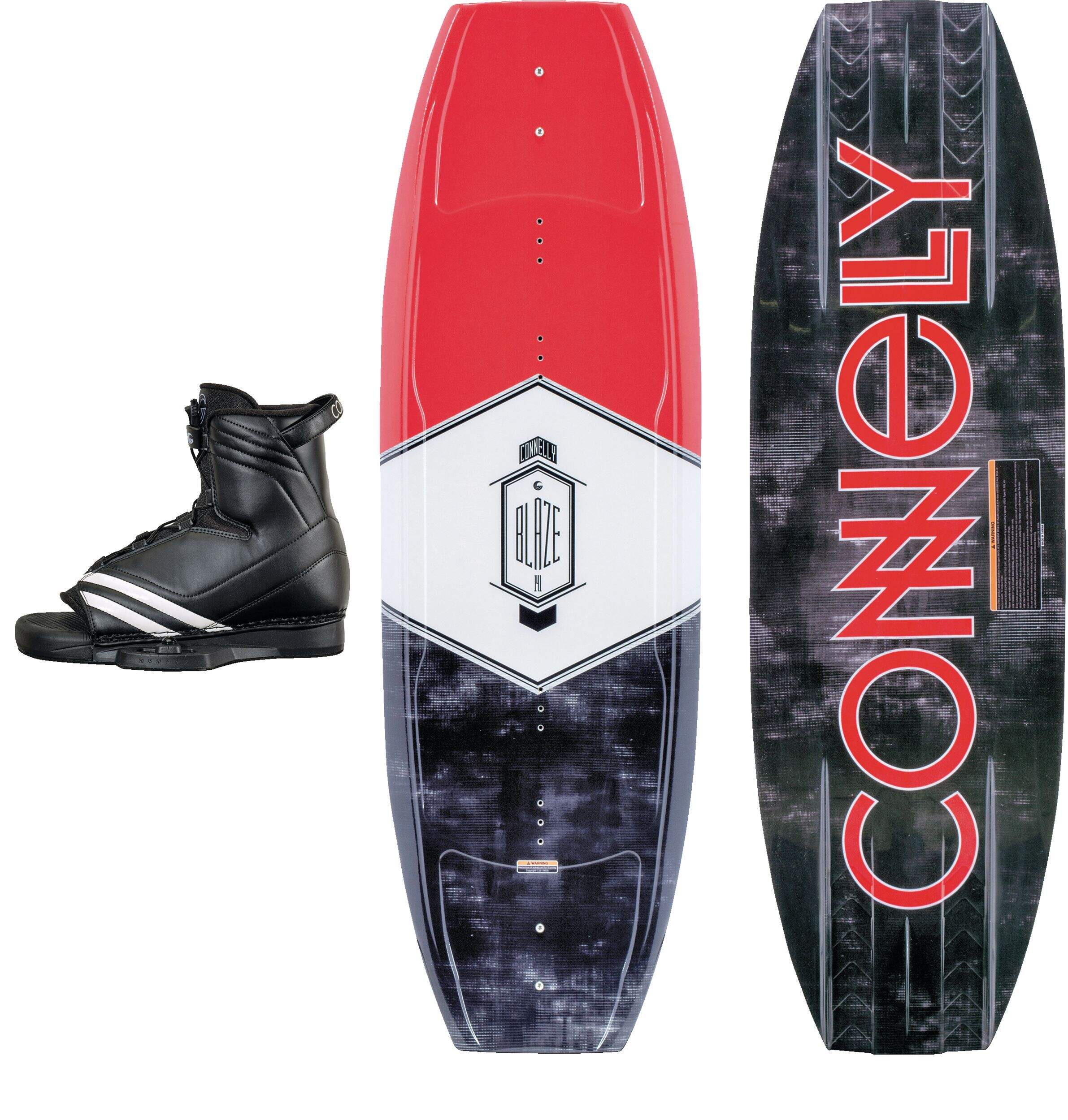 Connelly Blaze Youth/Adult 1-Person Wakesurf Board Set w/Boots, White/Red, 4.6-ft Composite_or_Mixed