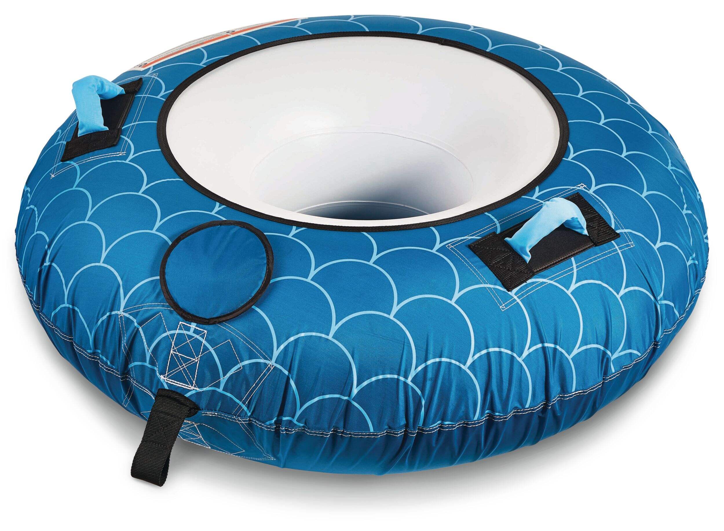 Bouée tractable gonflable pour 1 passager pompes à air Outbound, bleu Front_Angled_Left