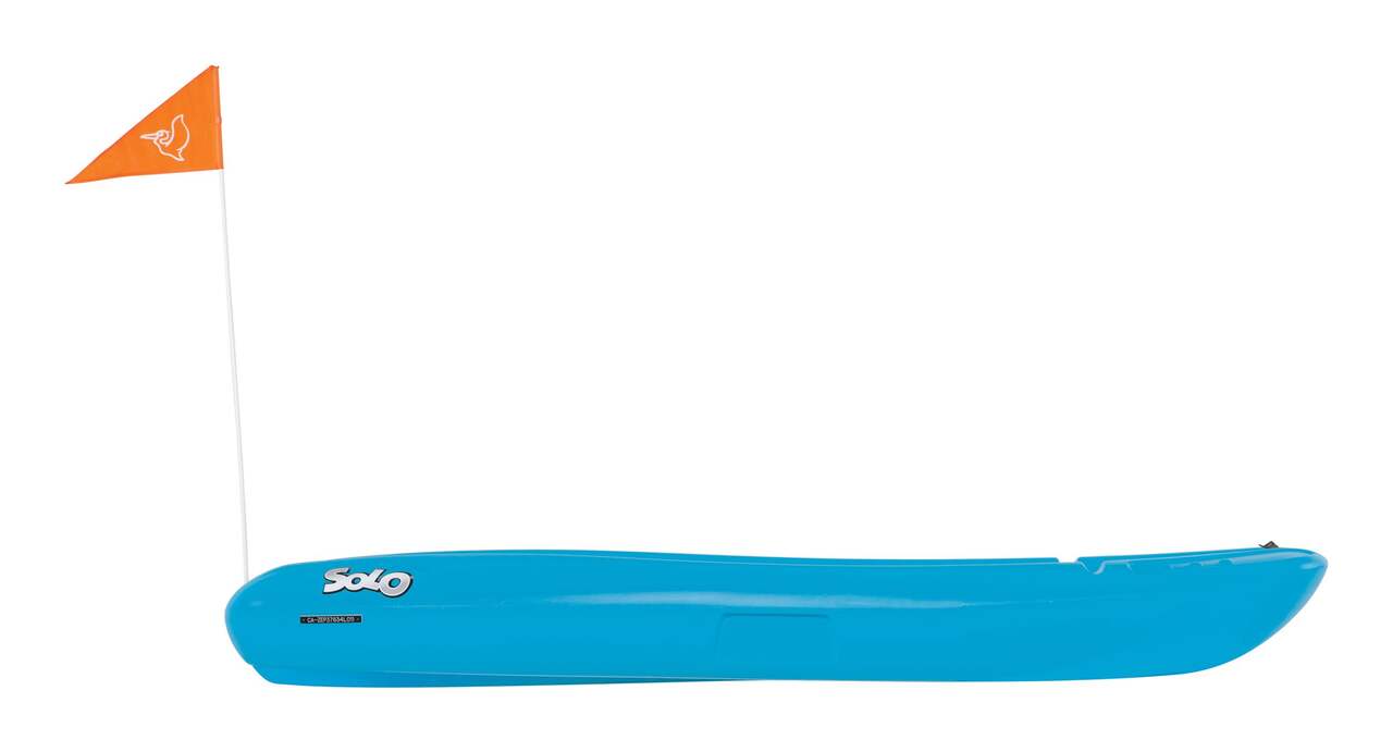 Pelican Solo Kids Sit-on Recreational 1-Person Kayak, Blue, 6-ft