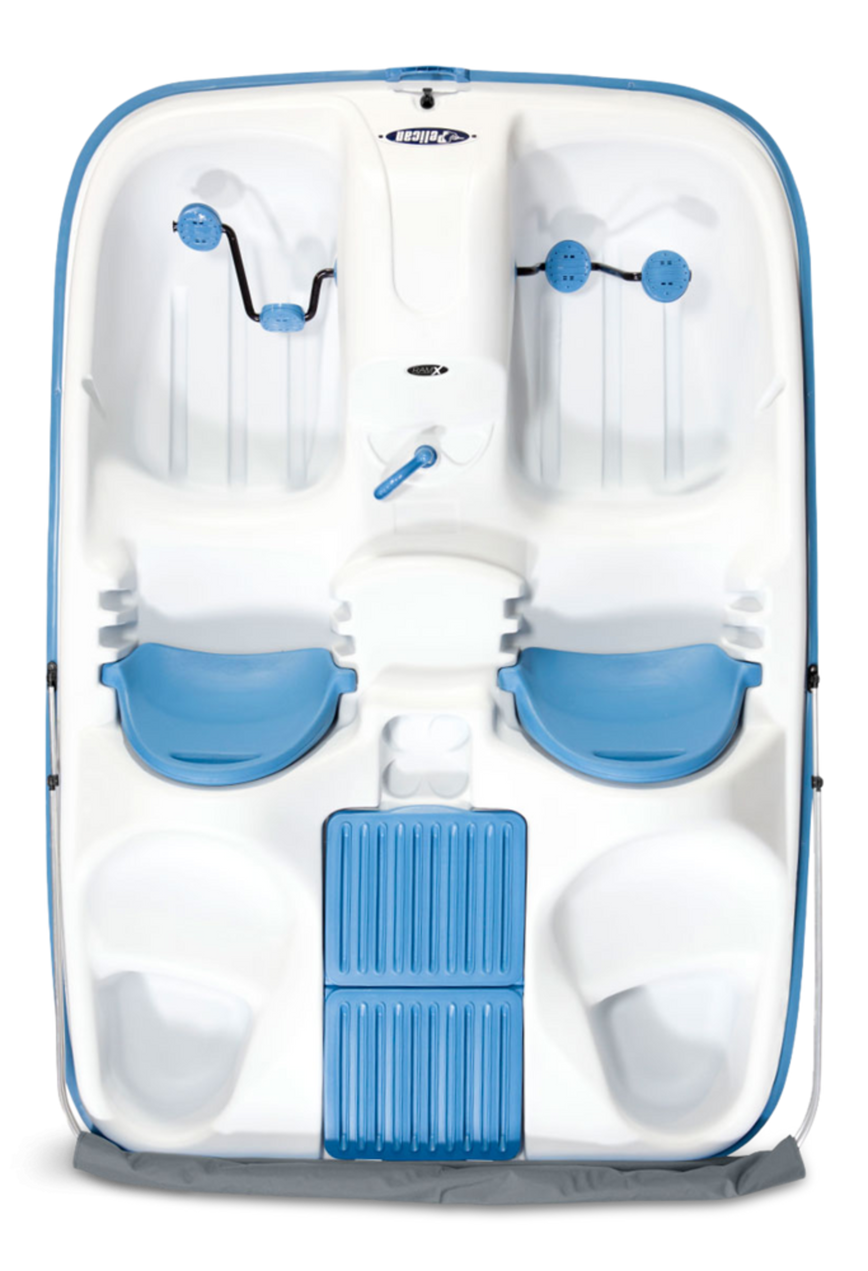 Pelican Monaco DLX 5Person Pedal Boat w/Canopy, White/Blue Azure, 7.5
