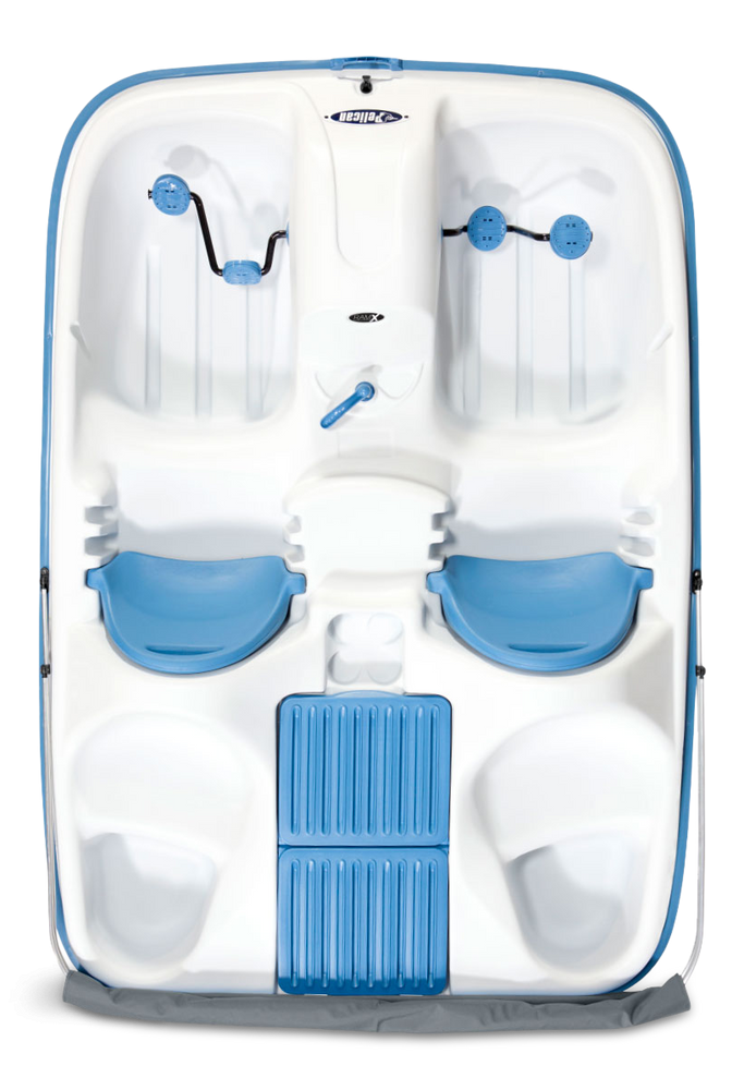 Pelican Monaco DLX 5Person Pedal Boat w/Canopy, White/Blue Azure, 7.5