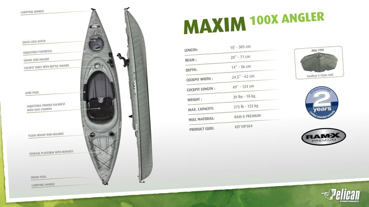 Pelican Maxim 100X Fish Kayak, 10ft Canadian Tire