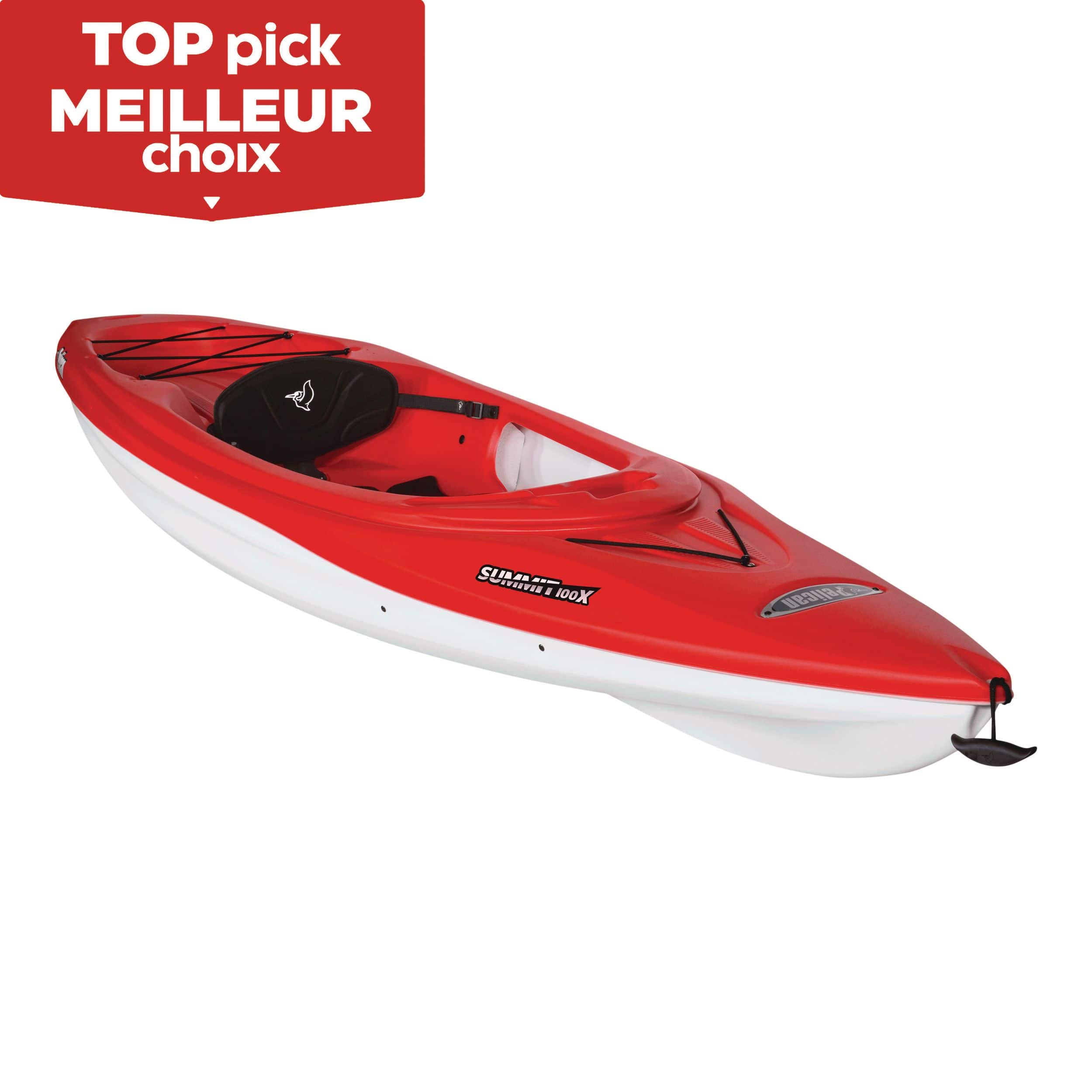 Pelican Summit 100X Sit-in 1-Person Kayak, Fireman Red/White, 10-ft