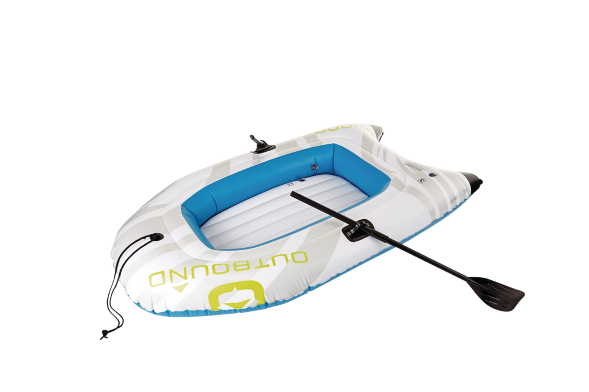 Outbound 2-Person Inflatable River Boat Set, Ages 6Y+ Front_Three_Fourths_Angled_Left