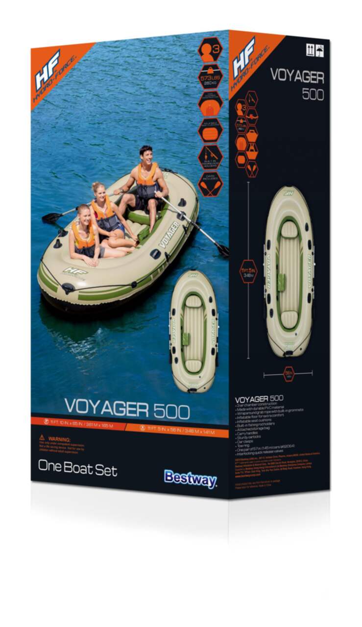 Bestway Hydro-Force Voyager 500 Inflatable River Boat w/Built-in