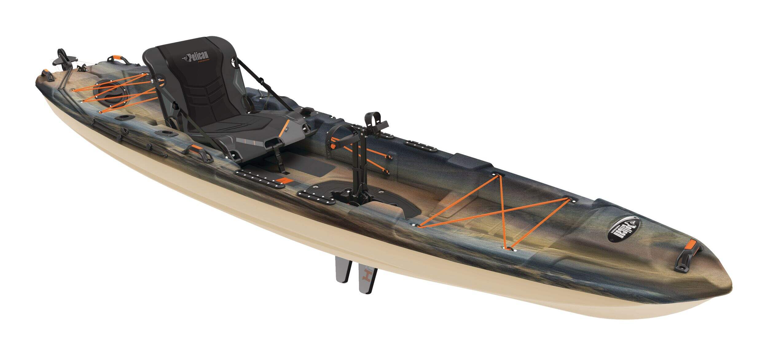 Pelican The Catch 130 Hydryve-II Fishing 1-Person Kayak, Camo, 12.6-ft Front_Angled_Right