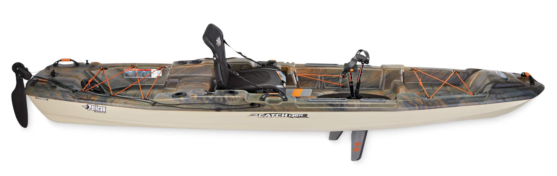 Pelican The Catch 130 Hydryve-II Fishing 1-Person Kayak, Camo, 12.6-ft
