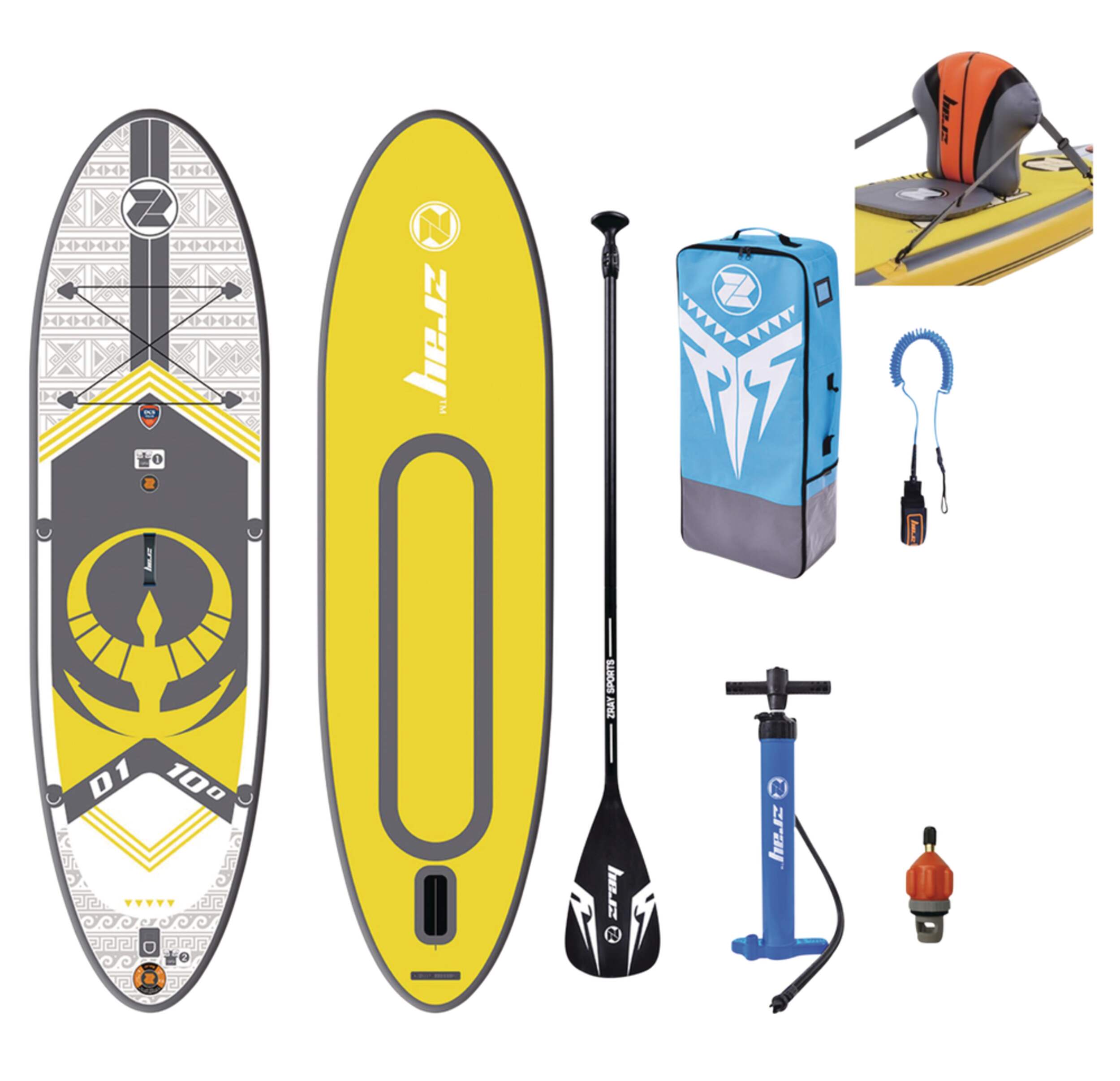 Zray D1 Inflatable Stand Up Paddle Board, 10-ft Composite_or_Mixed