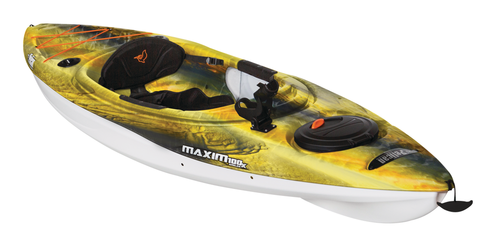 Pelican Maxim 100X Angler Fishing 1-Person Kayak, Halo/Yellow