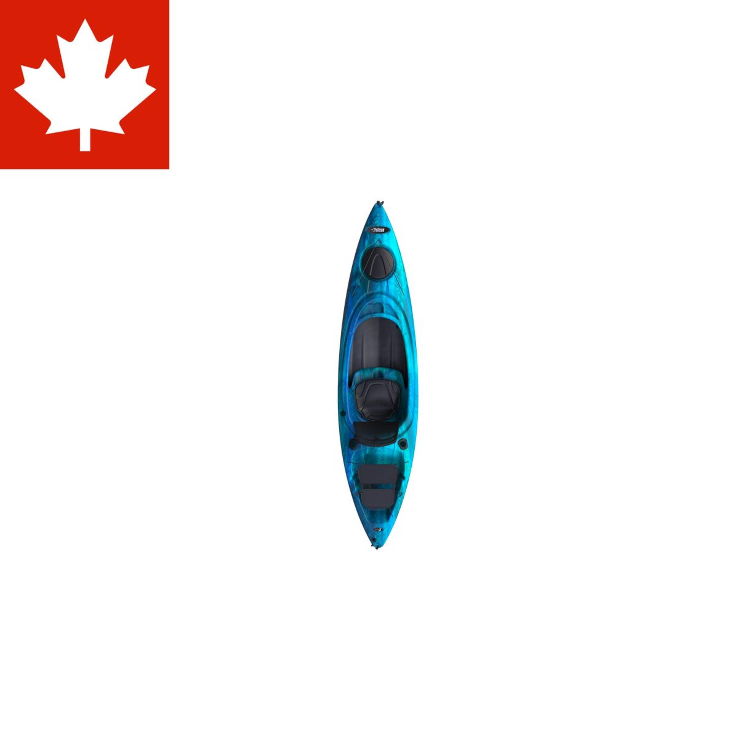 Kayak fermé Pelican Aspire 100X, 1 personne, aigue-marine/blanc Overhead_Flat