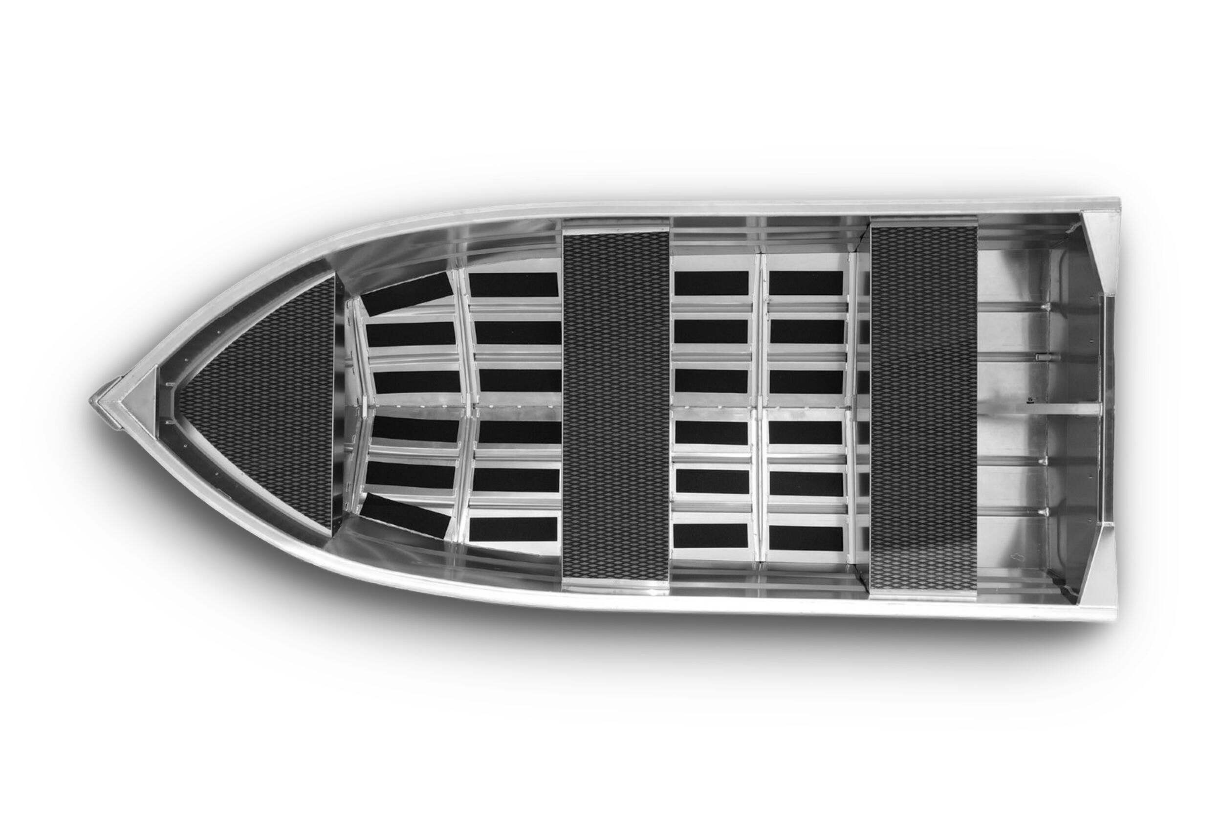 Marlon Aluminum Utility Boat with 3 Bench Seats, 12-ft Overhead_Flat