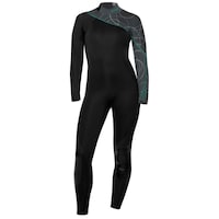 Bare Elate Women's Full Wetsuit with Back Zipper, Grey, 3/2mm
