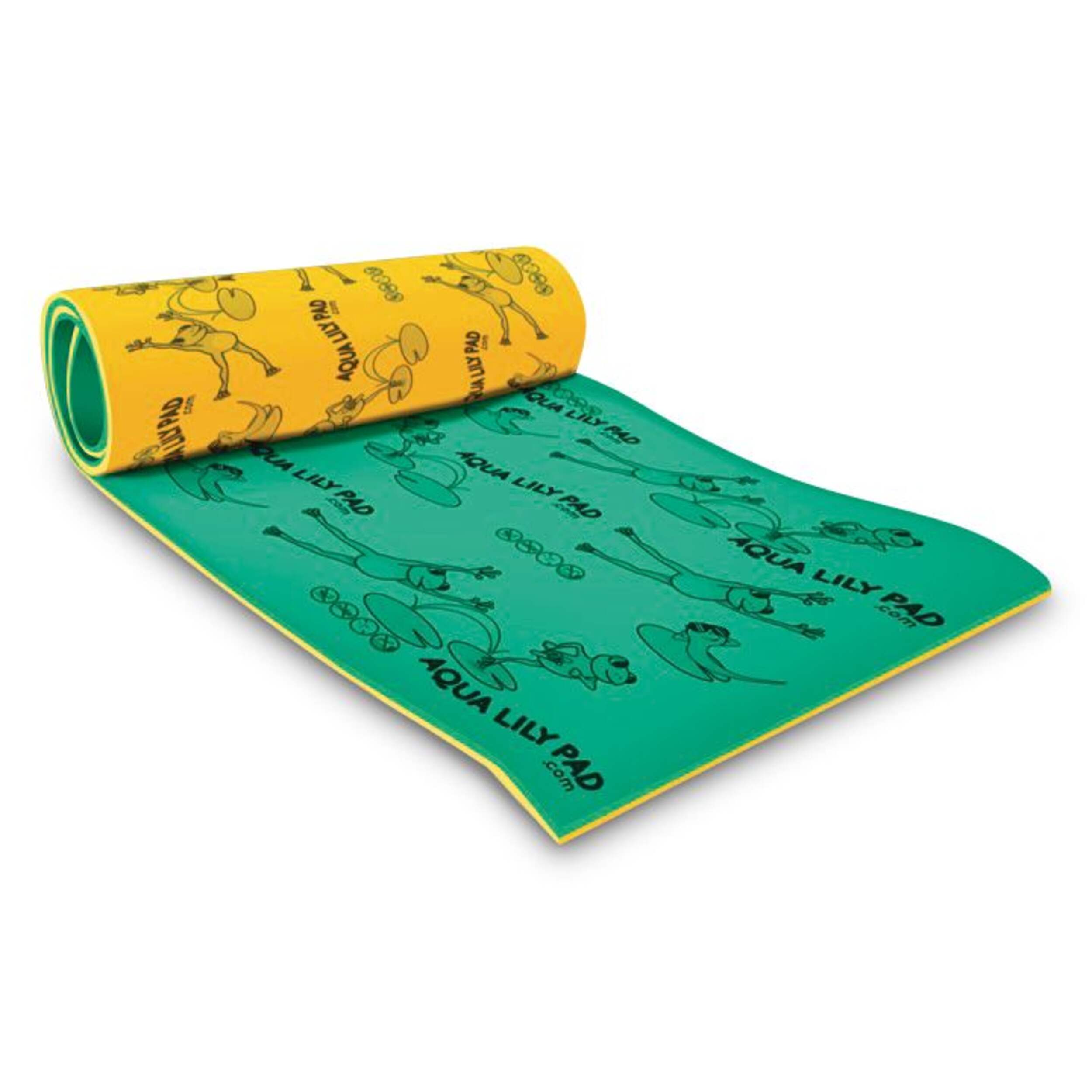 Polar Bear Aqua Lily Pad Floating Multiple-Person Water Mat with Bluetooth Speaker, Yellow Front_Three_Fourths_Angled_Right