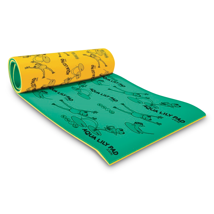 Aqua Lily Pad Floating River/Lake MultiplePerson Water Mat with Bluetooth Speaker, Yellow