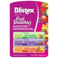 Blistex Fruit Smoothies Moisturizing Lip Balm For Dry & Cracked Lips, SPF 15, 3-Pack