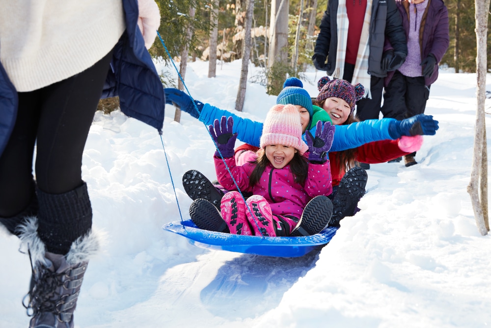 Manitou Kids' Large 3Person Lightweight Plastic Winter Snow Sled