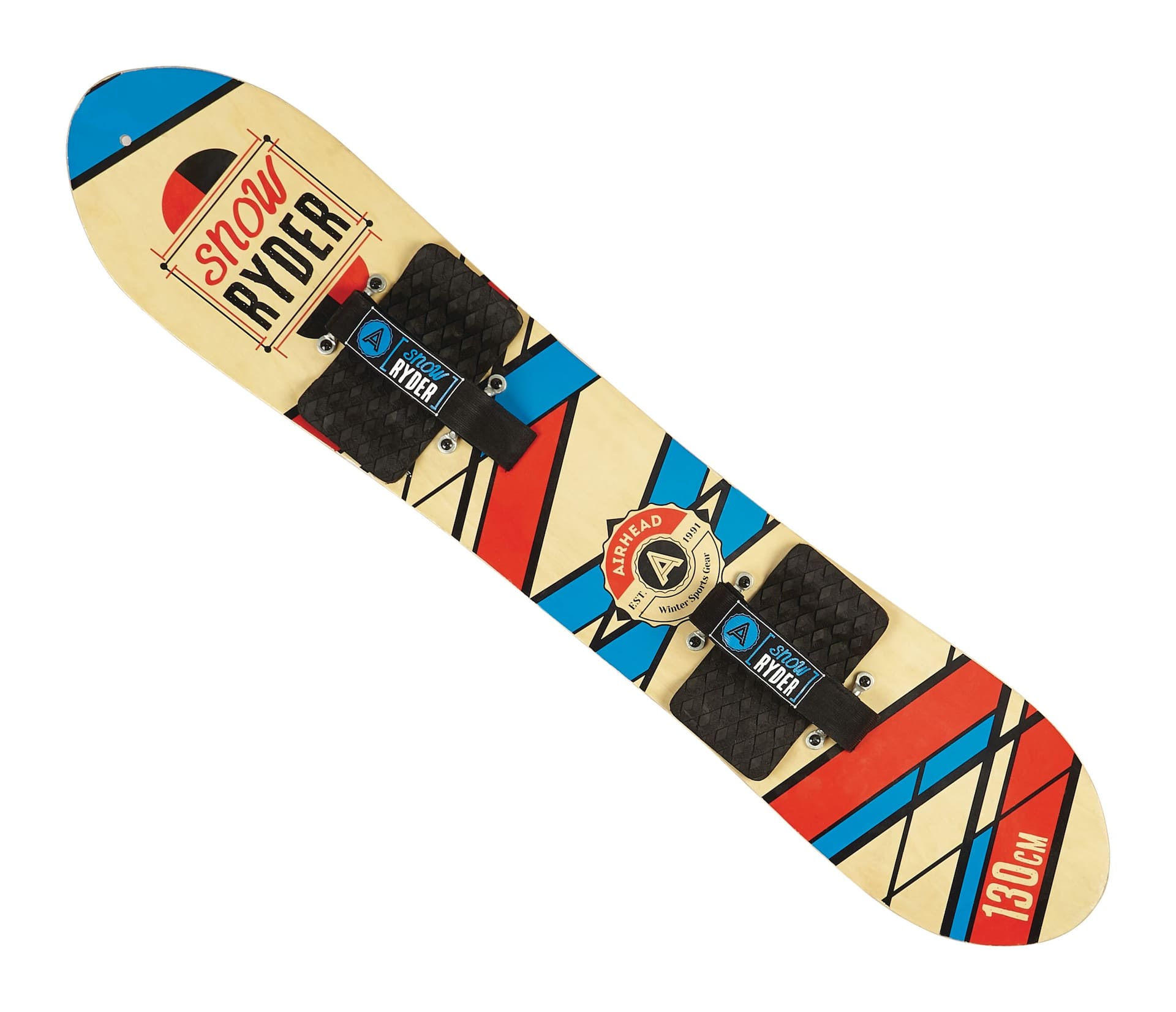 Airhead Snow Ryder Kids' Hardwood Snowboard With Adjustable Velcro 