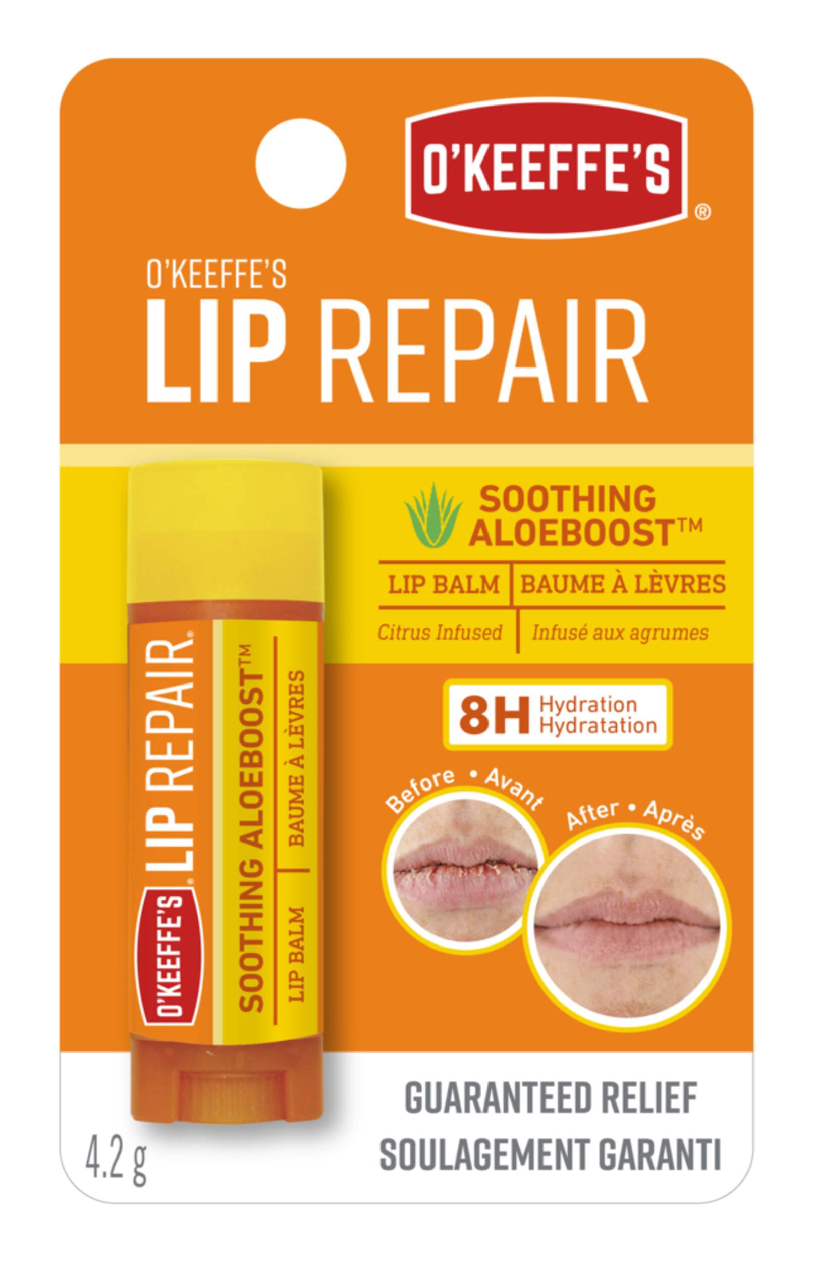 O'Keeffes Aloe Boost Lip Repair, Moisturizing Lip Balm For Dry, Cracked & Sore Lips Front_Flat