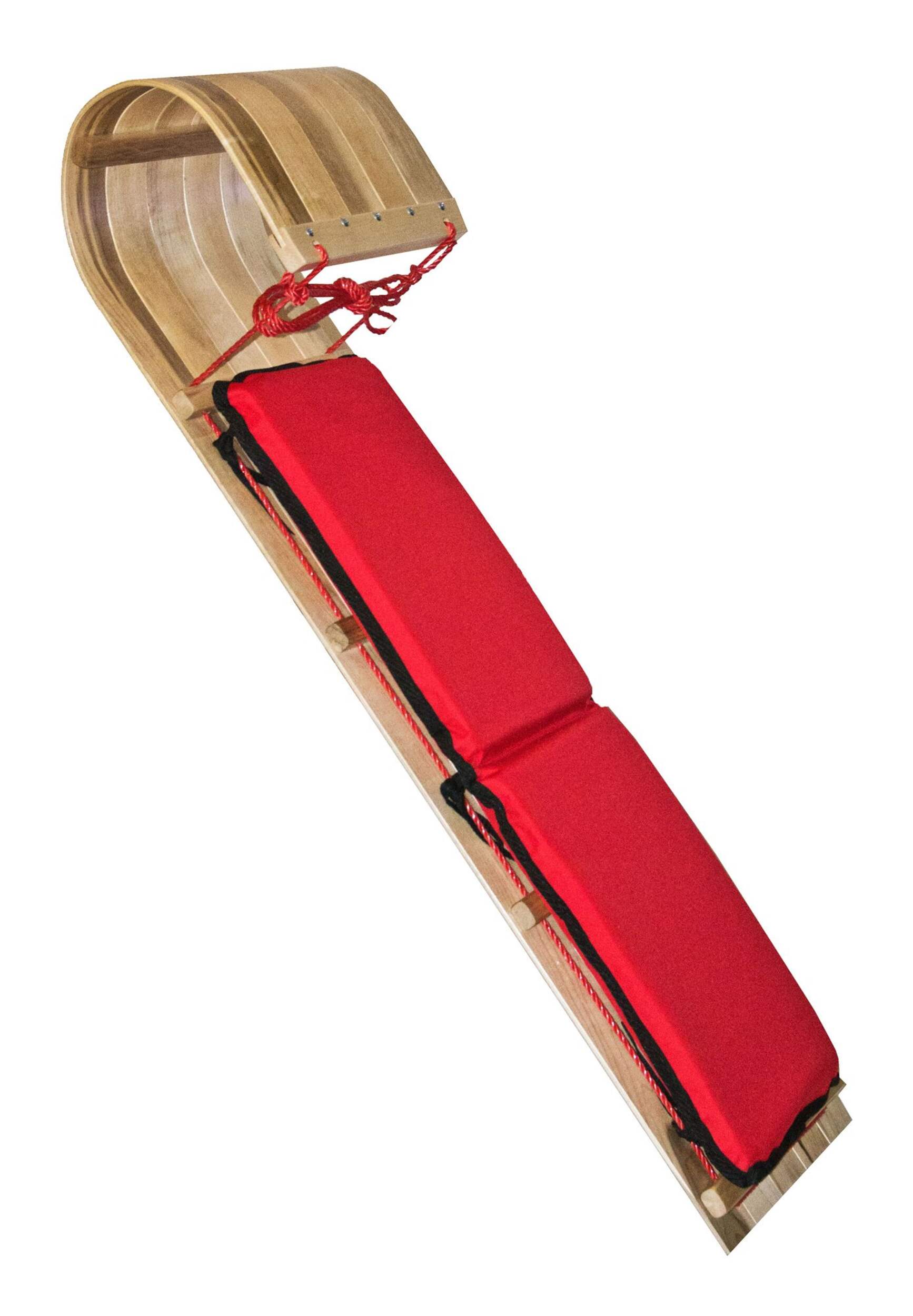 JAB Wood Toboggan with Pad, 4-ft Front_Angled_Left