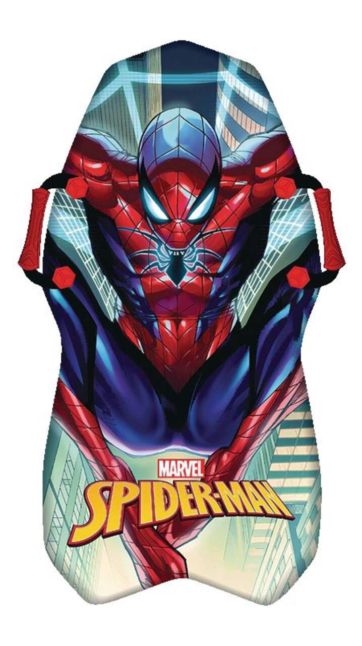 Traîneau/luge léger en mousse pour 1 personne pour enfants Marvel Spiderman  avec poignées