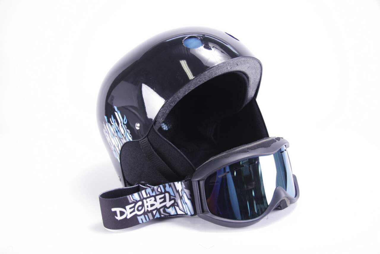Casque et lunettes de sécurité pour ski/planche à neige à molette réglable  pour enfant jeune Decibel