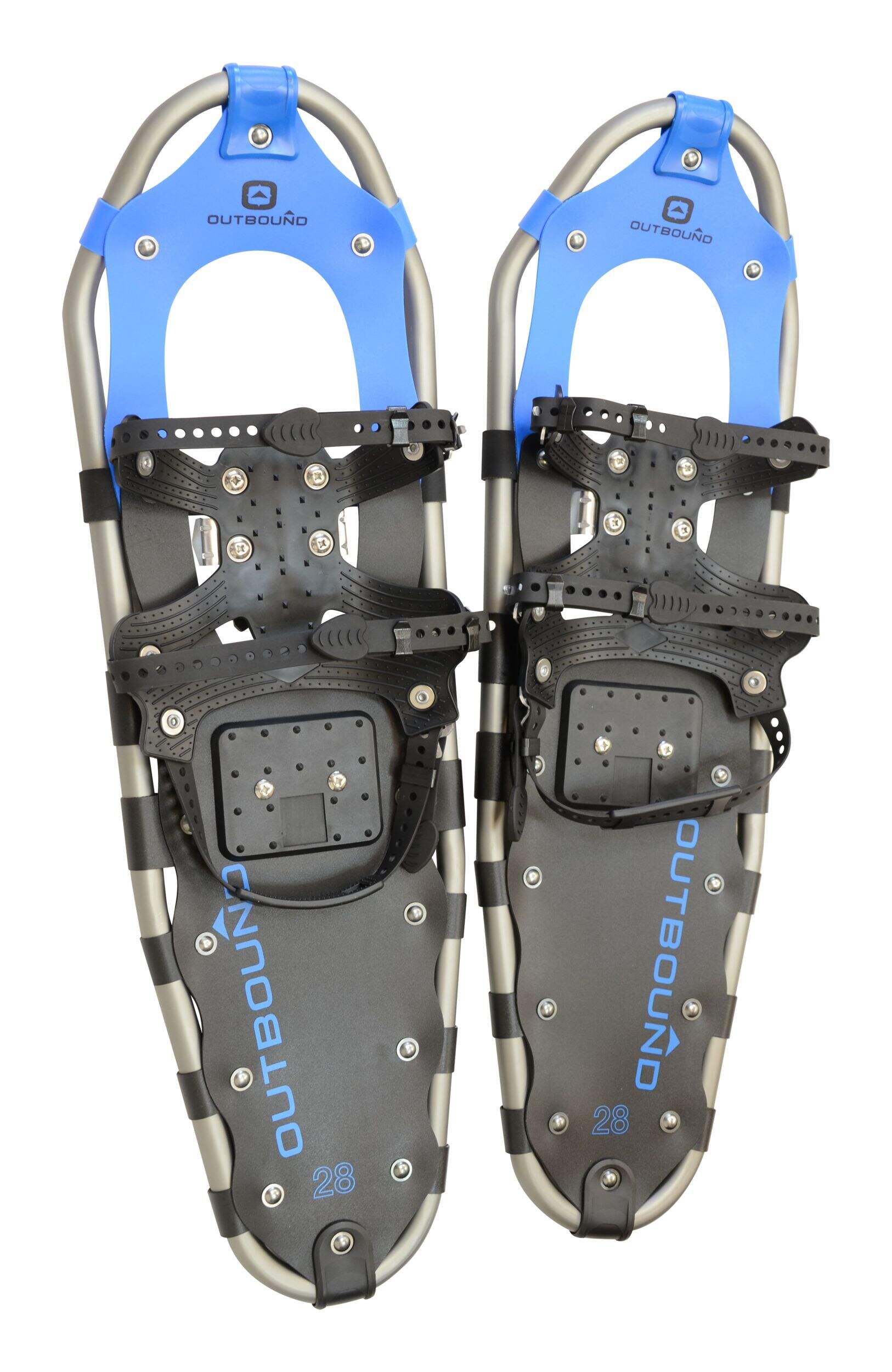 Outbound Men's/Women's Lightweight Aluminium Snowshoes, Adjustable Bindings, 28-In Front_Flat