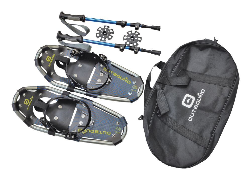 Outbound Men's/Women's Lightweight Aluminium Snowshoes Kit With Poles