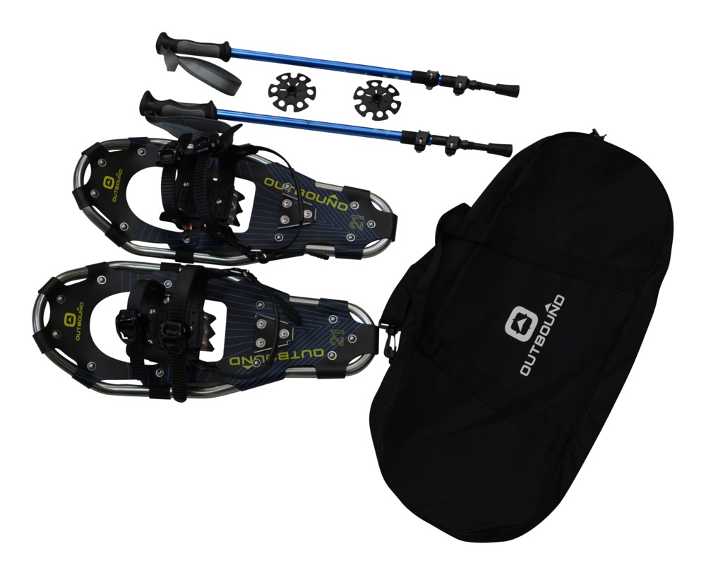 Outbound Men's/Women's Lightweight Aluminium Snowshoes Kit With Poles