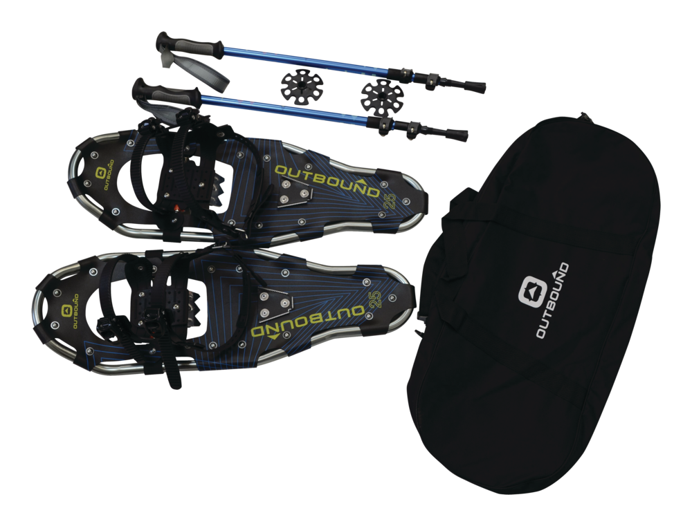 Outbound Men's/Women's Lightweight Aluminium Snowshoes Kit With Poles