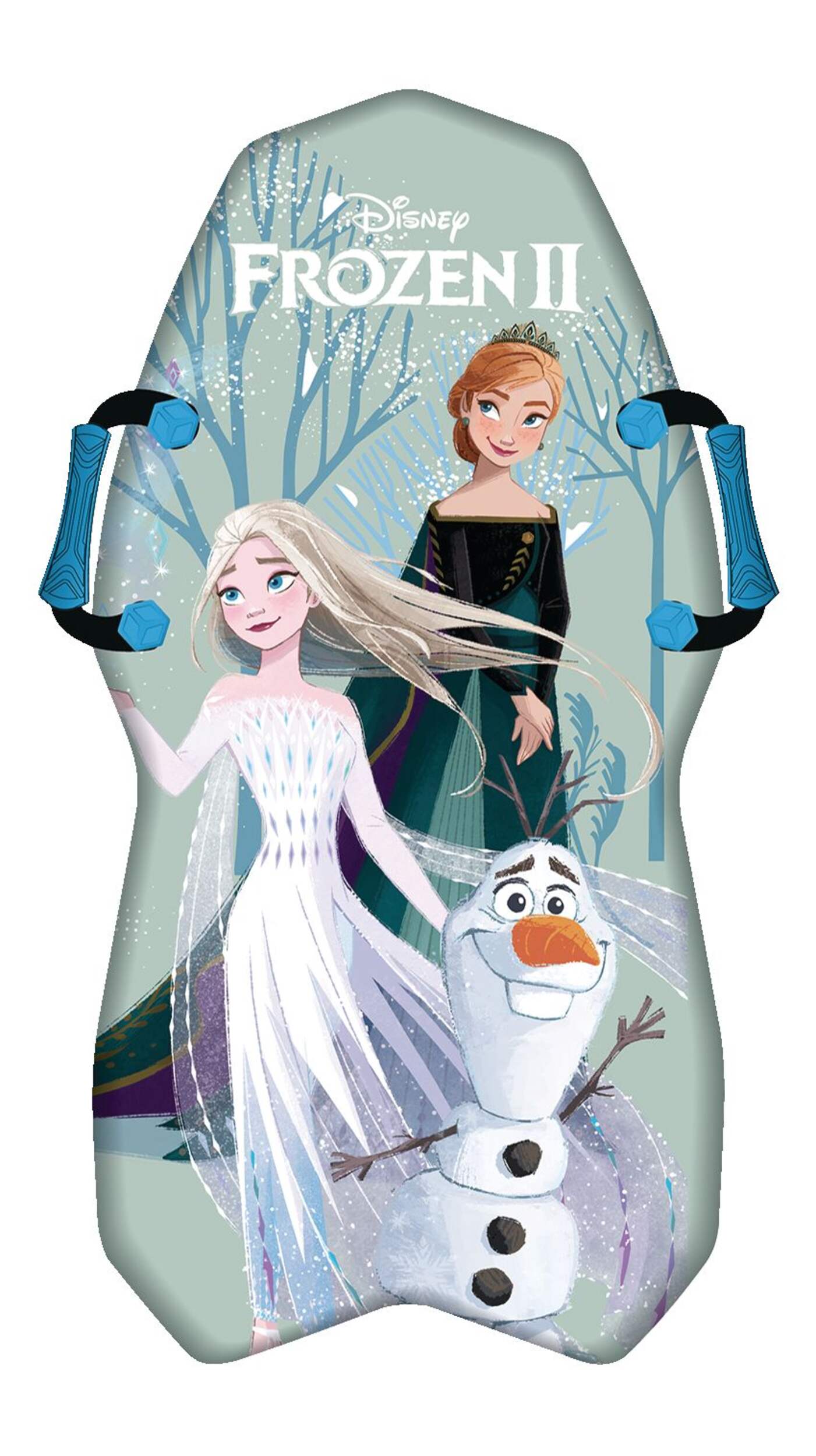 Disney Frozen 2 Kids' 1-Person Lightweight Foam Winter Snow Sled/Toboggan w/ Handles Overhead_Flat
