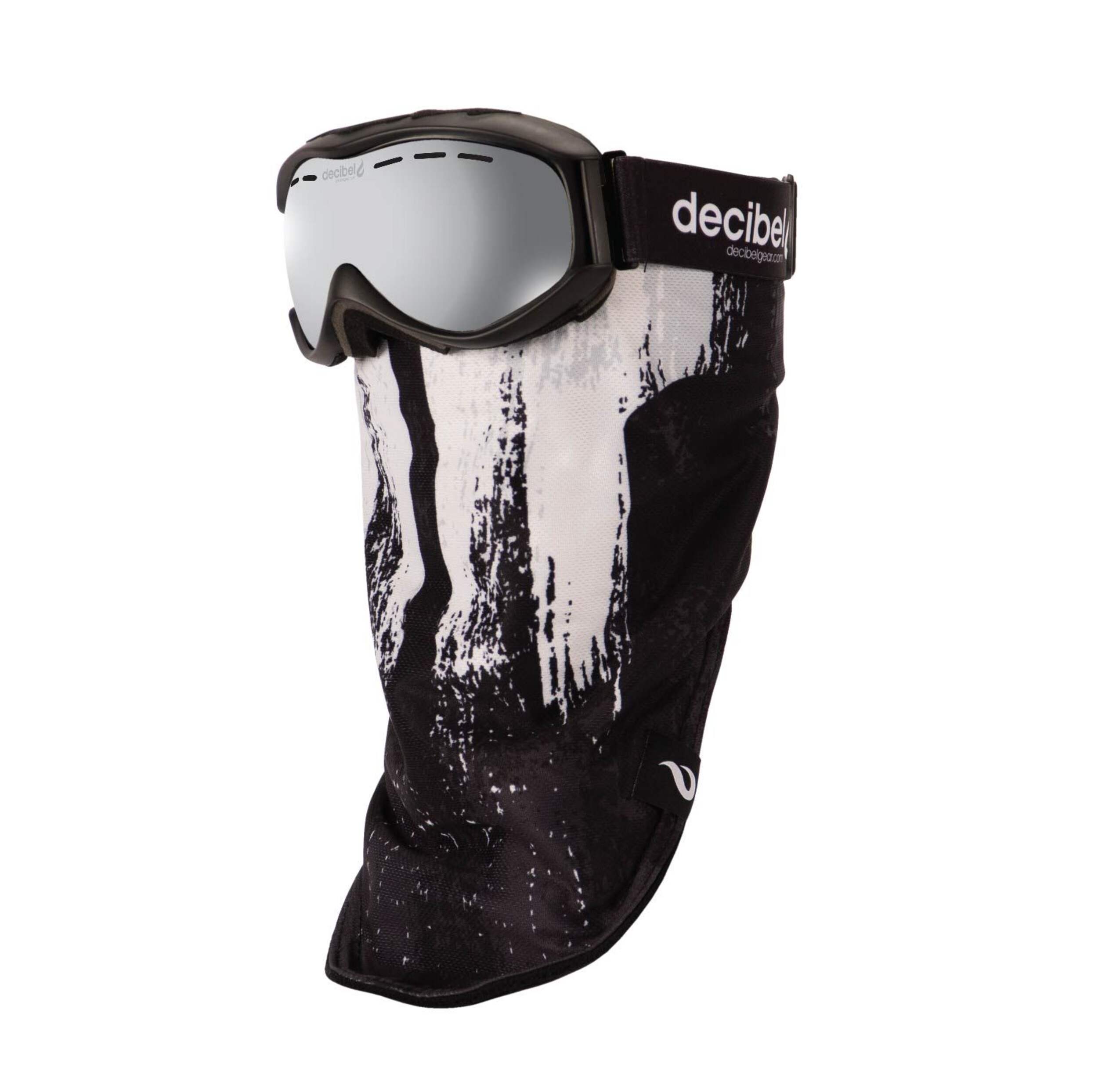Decibel Men's/Women's Ski/Snowboard Goggles/Face Mask Anti-Fog Lens & UV Protection, Skull Front_Three_Fourths_Angled_Left